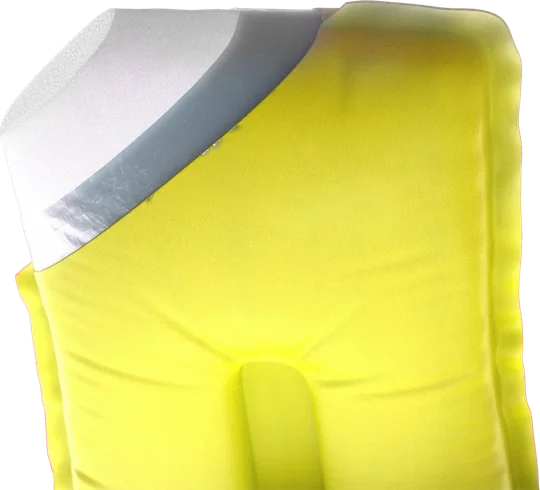 Řez polštářem AIRFLOW: pěna uvnitř
