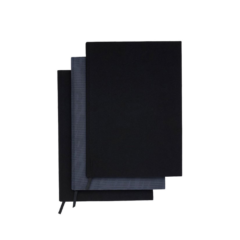 Set 3 elastických textilných obalov na knihy Black