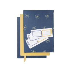 Sada 3 elastických textilních obalů na knihy Blue Bow