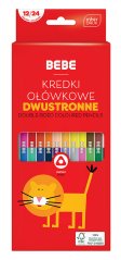 Pastelky BEBE Red trojhranné obojstranné 12ks