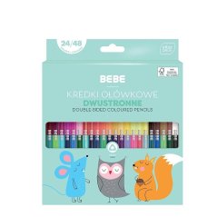 Pastelky BEBE Forest trojhranné oboustranné 24ks