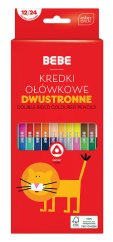 Pastelky BEBE Red trojhranné obojstranné 12ks
